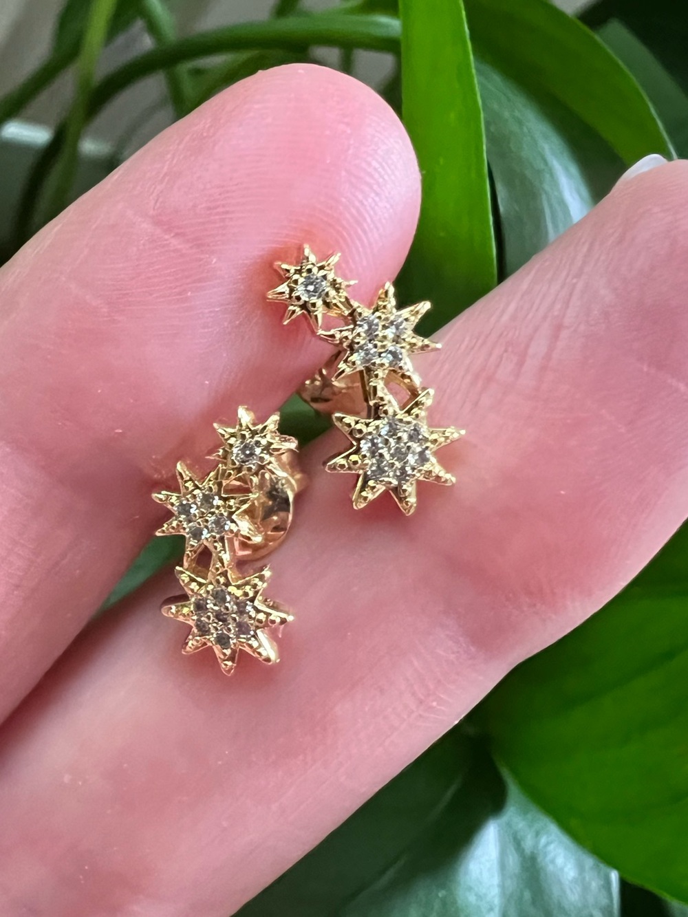 Triple Star stud earrings